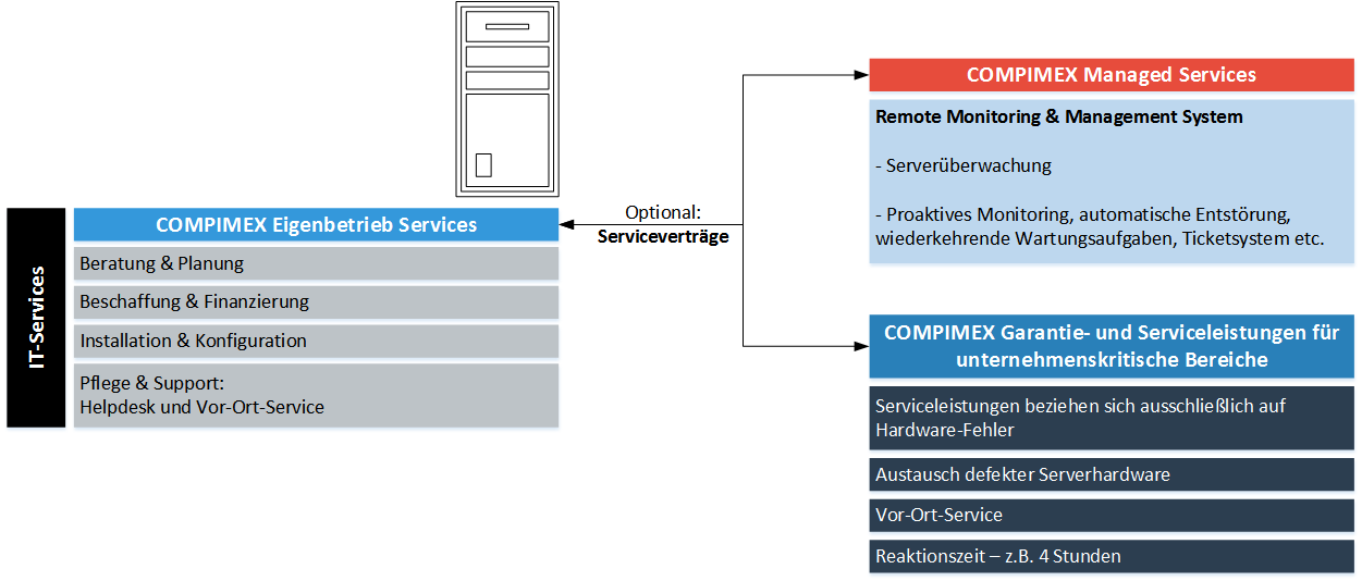 Eigenbetrieb Services am Beispiel eines Serversystems